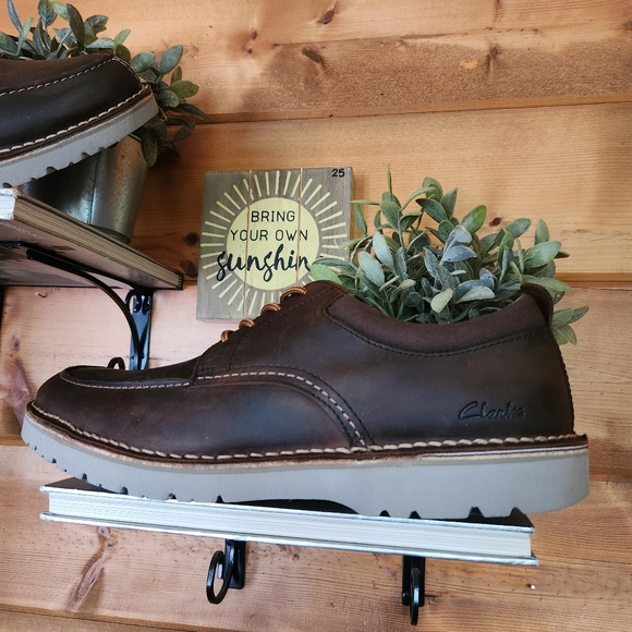 Clarks Eastridge Moc Toe Oxford Dark Brown Leather Casual Dress Shoe Prep‎ Sz 13 main image 10
